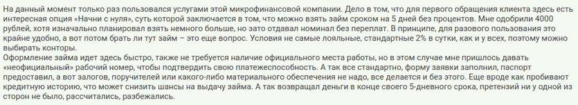 Отзыв2 клиента о беззалоговом займе